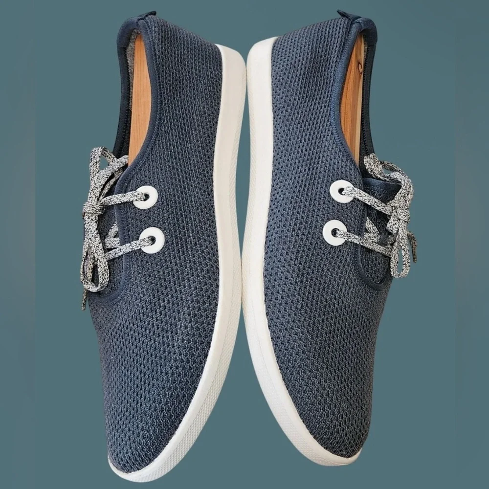 Allbirds Navy Knit Women's Tree Skippers Breathable Boat Shoe Sneakers Size 7 - Picture 1 of 7